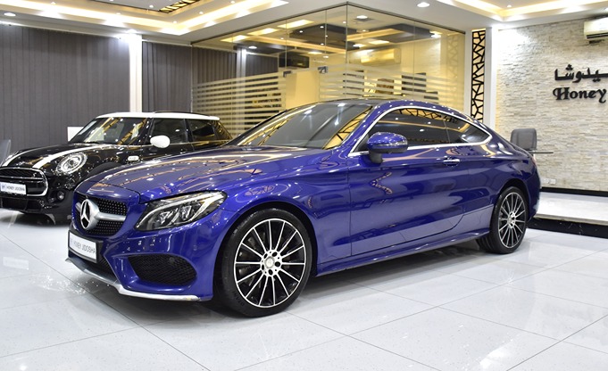 Mercedes Benz C300 Coupe ( 2016 Model ) in Blue Color GCC Specs